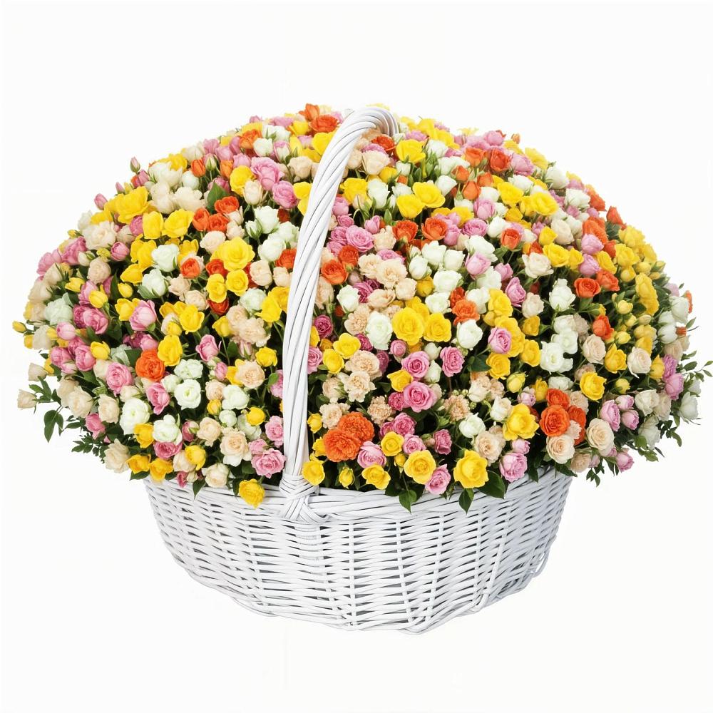 Премиум корзина Кустовых Роз в Облучье Премиум букет из: Розы в Облучье