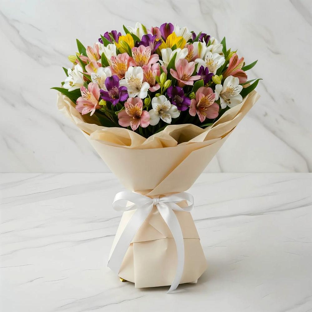 Букет цветов из: Альстромерии в Облучье