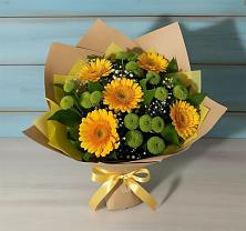 Букет цветов из:  Герберы и Хризантемы в Облучье