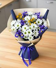 Букет цветов из:  Розы, Ирисы и Хризантемы #REPLACE_PRED# Облучье