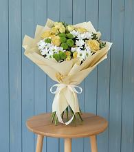 Букет цветов из:  Хризантемы и Розы #REPLACE_PRED# Облучье