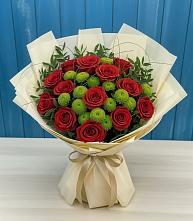 Букет цветов из:  Розы и Хризантемы в Облучье